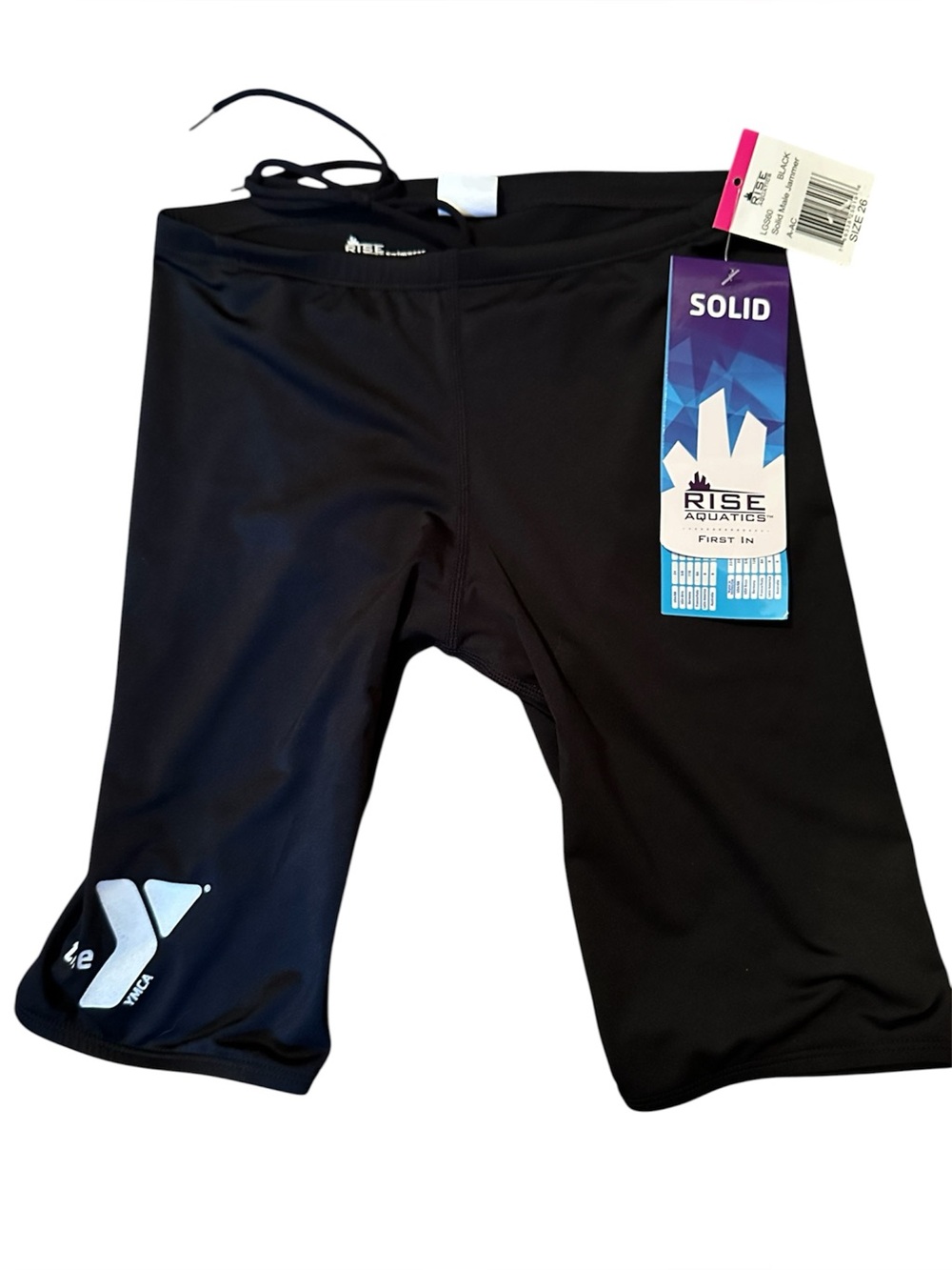 NWT Rise Aquatics Solid Black Swim Jammers size 26